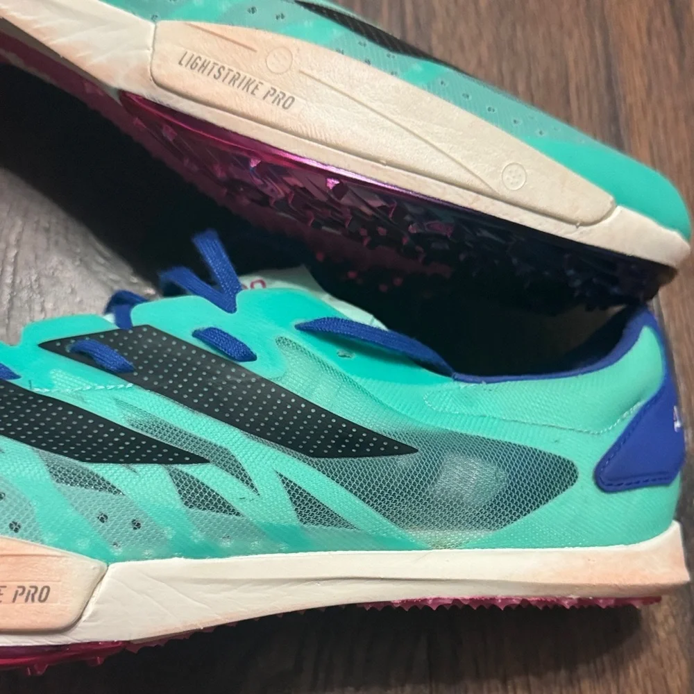 NWOT Adidas-Abizero Ambition - Men's Teal and Black Track Shoes - Size 11.5